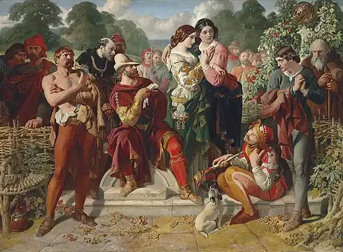 The Wrestling Scene in As You Like It by Daniel Maclise