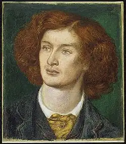 Portrait in watercolour and chalk by Dante Gabriel Rossetti, 1861