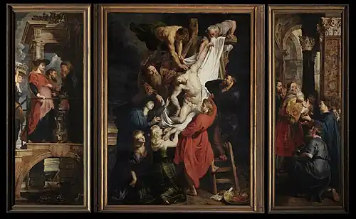 The Descent from the Cross triptych, Rubens, 1612–1614