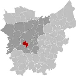 Location of De Pinte in East Flanders