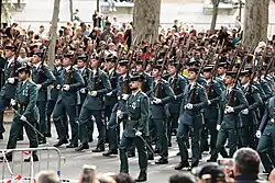 Civil Guard marching during the military parade for Spain's National Day in Madrid, October 12, 2025