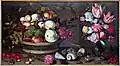 Still life with flowers, fruit and shells, ca. 1625, signed, Anhaltische Gemäldegalerie Dessau