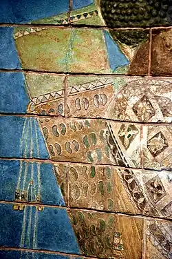 Detail. Royal guard carrying a quiver, member of the so-called Immortals (the 1000 special royal guards). From Susa, Iran. 521-500 BC. British Museum