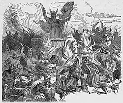 Drawing of the battle of Brávellir.