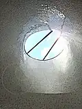 Perspective from the skylight constructed over spiral staircase
