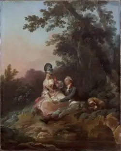 Deux amis qui font un goûter au retour de chasse by Philip James de Loutherbourg
