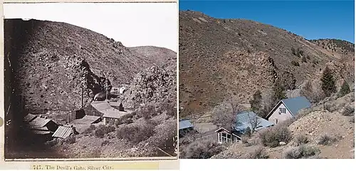 Devils Gate; Silver City. circa 1866 & 2010.