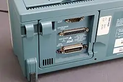 Rear of Tektronix TDS 210 digital oscilloscope with IEEE&nbsp;488 port