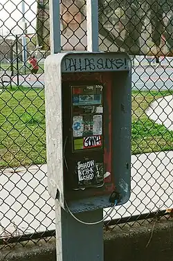 A dilapidated NewTel payphone in Philadelphia, Pennsylvania, 2025.