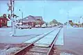 Railroad crossing and CSX Railroad trucks
