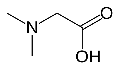 2D representation of the chemical structure of dimethylglycine.