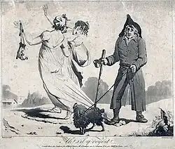 French caricature of Merveilleuse very thin dresses