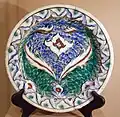 Dish with saz leaves and scale pattern, 17th century