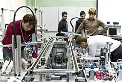 Photo of students in a laboratory at the Saint Petersburg State Polytechnical University