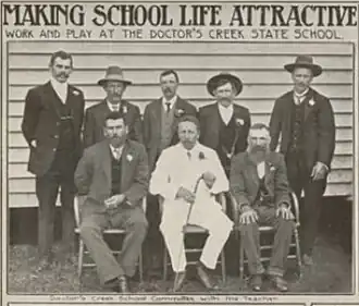 Doctor's Creek School Committee with the teacher, 1915