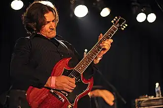 Mariani on guitar with Fighter Plane at the WAMi Awards, Northbridge in June 2012
