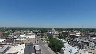 An aerial image of downtown Newton.