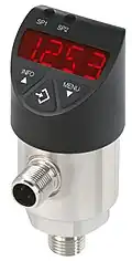 Electrical pressure switch with LED display