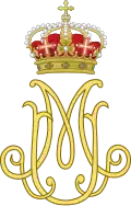 Combined monogram with the initials of King Umberto and Queen Margherita