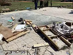 A wood frame home near Carson, Mississippi is swept away following an EF4 tornado on March 15, 2025.