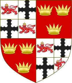 A coat of arms, showing the arms of the Earl of Seafield
