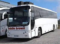 Eddie Brown Plaxton Panther bodied Volvo B12B in April 2013