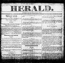 Sample of the newspaper Edison published aboard the train when he worked out of the station