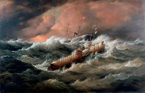The Cleopatra in the Bay of Biscay by Edward William Cooke