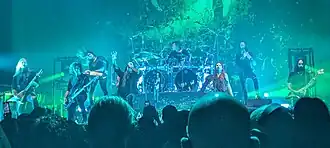 Eluveitie performing in 2025