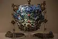 A Ming dynasty crown with three dragons and two phoenixes.