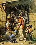 Wilhelm Marstrand: A prison scene in Rome, 1837