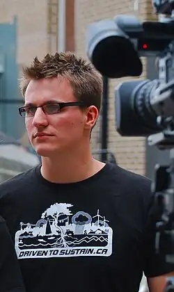 Tyson Jerry interviewed by CTV Toronto during the Driven to Sustain sustainability expedition.