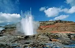 The Great Geysir erupting in 2000
