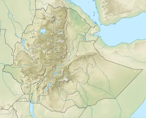 Map showing the location of Simien Mountains