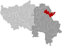 Location of Eupen in the province of Liège