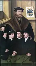 Portrait of Philipp von Gail, merchant from Cologne, and five of his sons, 1536–37, oil on panel (oak), Louvre museum, Paris
