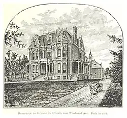 George F Moore residence, built in 1881, in 5601 Woodward Avenue.