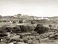 A distant view of the Falaknuma Palace from an opposite hillside, taken by in the 1880s