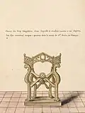 Watercolour of the throne by François Roger de Gaignières, 17th century