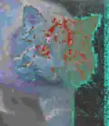 The difference between the two images shows a variation of the JPEG compression artifacts