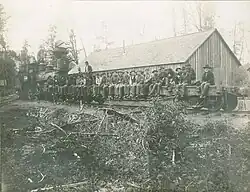 Crew of the Ferguson Logging Co. Camp at Nesset Farm in Saxon (1905)