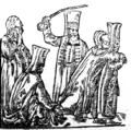 Figůra jakým způsobem trestá ženu, která se krádeže dopustila for book Putování (1608) by Kryštof Harant