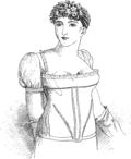 Regency-era long stays. Although these stays covered the waist, they did not create the wasp-waisted effect associated with later eras