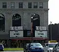 The marquee extends over Woodward Avenue