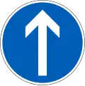 Direction to be followed (straight ahead only) (formerly used )