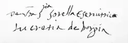 Lucrezia Borgia's signature