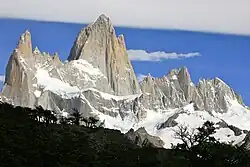 Aguja Poincenot (left), Fitz Roy, Aguja Mermoz