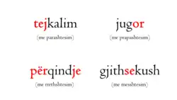 Examples of adverbial word formation in Albanian