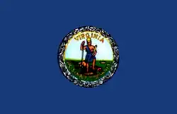 Flag of Virginia before standardization of seal, (1931 – February 1, 1950)