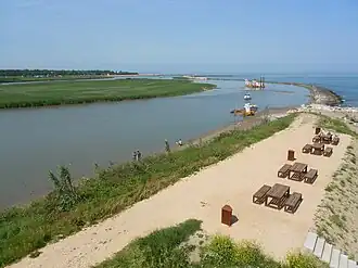 The mouth of the Adige at Rosolina Mare